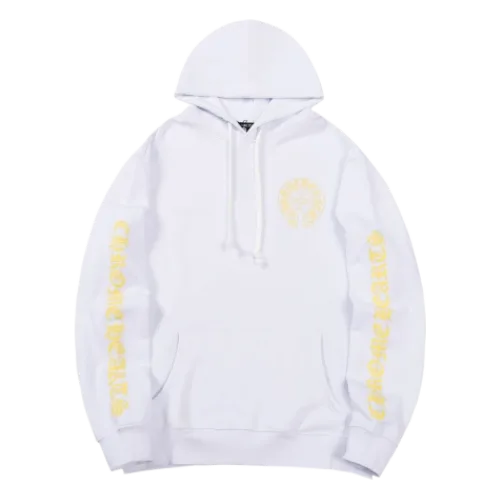 Chrome Hearts Yellow Sanskrit Letter Floral Sleeve Hoodie