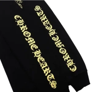 Chrome Hearts Yellow Sanskrit Letter Floral Sleeve Hoodie view 3