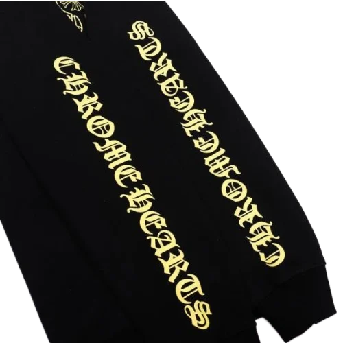 Chrome Hearts Yellow Sanskrit Letter Floral Sleeve Hoodie view 3