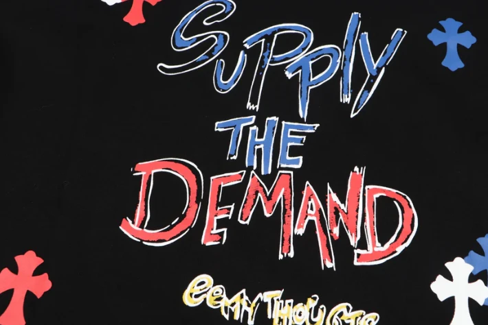 Chrome Hearts Supply The Demand Cross Logo Black Tee view 4