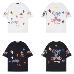 Chrome Hearts Supply The Demand Cross Logo White Tee view 3