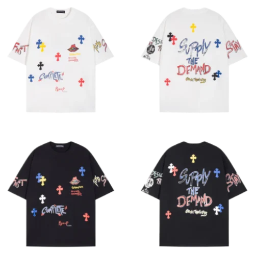 Chrome Hearts Supply The Demand Cross Logo White Tee view 3