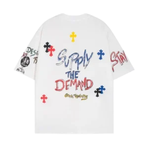 Chrome Hearts Supply The Demand Cross Logo White Tee