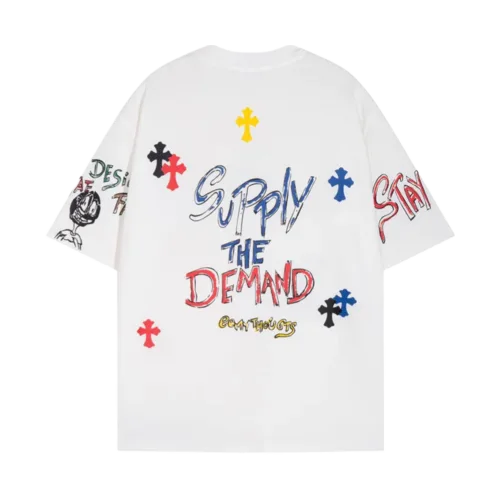 Chrome Hearts Supply The Demand Cross Logo White Tee