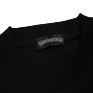 Chrome Heart Black Leather Cross Patch T-Shirt view 4