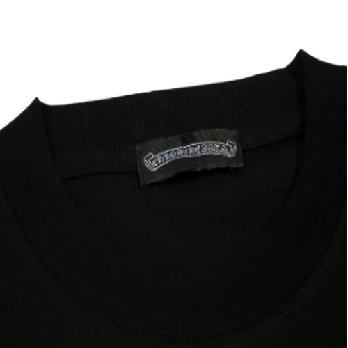 Chrome Hearts White Leather Cross Black T-Shirt view 5