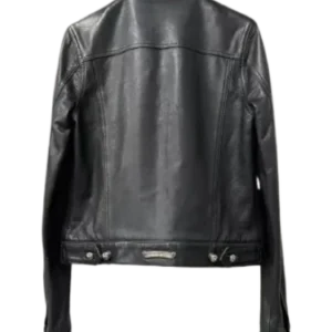 Chrome Hearts Leather Jacket Black Shirt Collar view 2