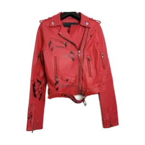 Matty Boy Chrome Hearts Leather Jacket​ Red