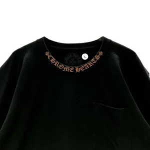 Collar Script Logo In Brown Long Sleeve T-Shirt view 2
