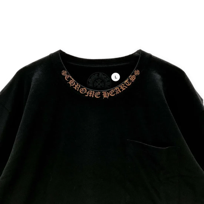 Collar Script Logo In Brown Long Sleeve T-Shirt view 2
