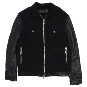 Chrome Hearts Trucker Jacket Corduroy and Leather Shearling Lined