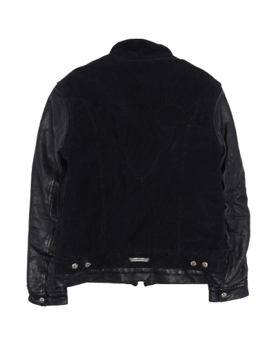 Chrome Hearts Trucker Jacket Corduroy and Leather Shearling Lined view 2
