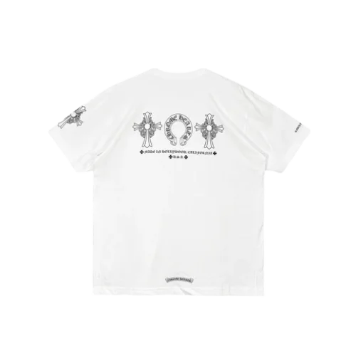 Chrome Hearts White Cross Horseshoe Logo T Shirt