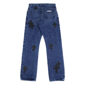 Cross Leather Patches Jeans view 2