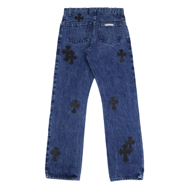 Cross Leather Patches Jeans view 2