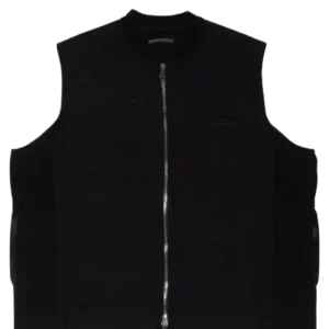 Black 7 Cross Patch Leather Vest | Chrome Hearts