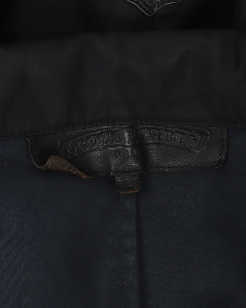 Leather Cross Patch Zip Up Nylon Jacket | Chrome Hearts view 3