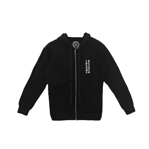 Black Chrome Hearts Zip Up Hoodie