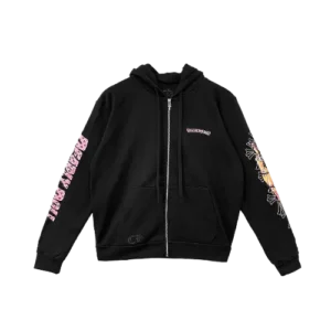 Cross Pink Chrome Hearts Zip Up Hoodie