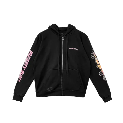Cross Pink Chrome Hearts Zip Up Hoodie