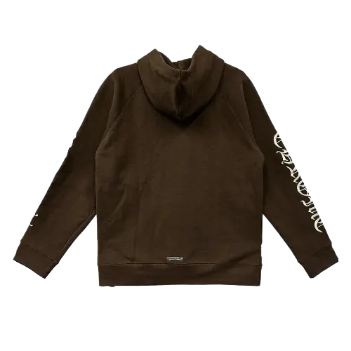 Embroidered Brown Chrome Hearts Hoodie view 2