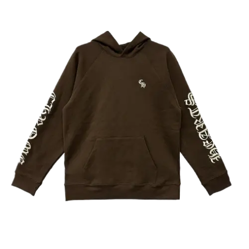 Embroidered Brown Chrome Hearts Hoodie