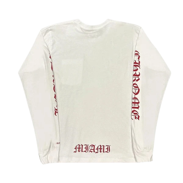 Exclusive Miami Chrome Hearts Neck Logo T Shirt White