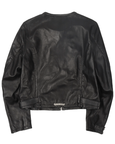 Jet Black Gun Slinger Leather Jacket | Chrome Hearts view 2