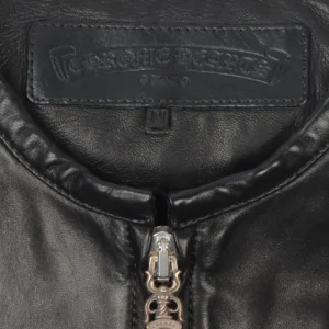 Jet Black Gun Slinger Leather Jacket | Chrome Hearts view 3