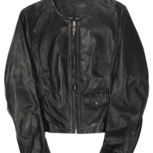 Jet Black Gun Slinger Leather Jacket | Chrome Hearts