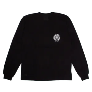 Stylish Chrome Hearts Horseshoe Black Long Sleeve Tee view 2