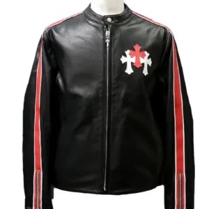 Leather Rider Matty Boy Cemetery Cross Patch Jacket | Chrome Hearts