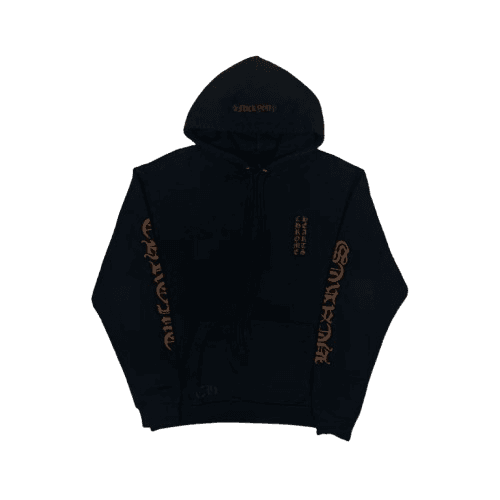 Chrome Hearts Black Hoodie Brown Logo