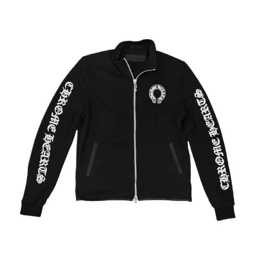 Black Horseshoe Logo Track Jacket | Chrome Hearts