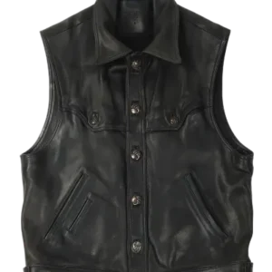Le Fleur Western Leather Vest | Chrome Hearts