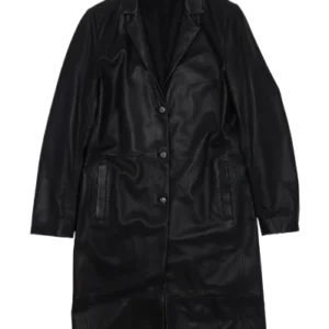 Stylish Chrome Hearts Leather Coat Black