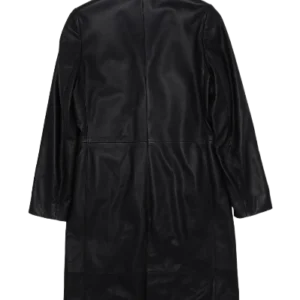 Stylish Chrome Hearts Leather Coat Black view 2