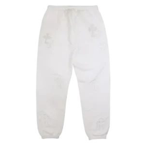 White Leather Cross Patch Chrome Hearts Sweatpant view 2