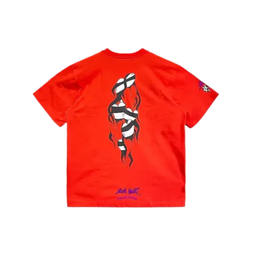 Chrome Hearts Red Flame Short Sleeve T Shirt