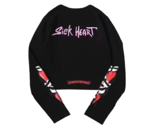 Chrome Hearts Sick Hearts LS Crop Top Tee