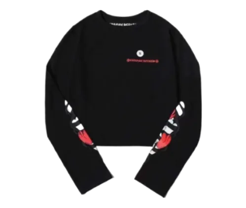 Chrome Hearts Sick Hearts LS Crop Top Tee view 2