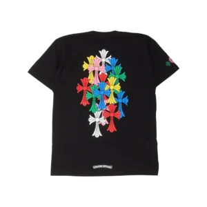 Stylish Multicolor Cross T-Shirt Black view 2