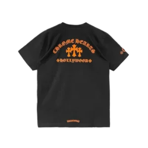 Chrome Hearts Orange Cross Slogan Short Sleeve T Shirt