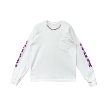 Purple Neck Script Logo Long Sleeve Tee view 2