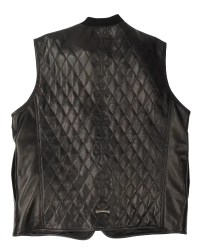 Quilted Leather Cross Patch Vest | Chrome Hearts view 2