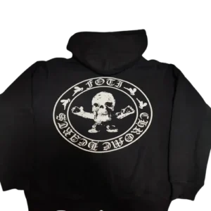 Chrome Hearts Foti Skeleton Circle Logo Zip Up Hoodie