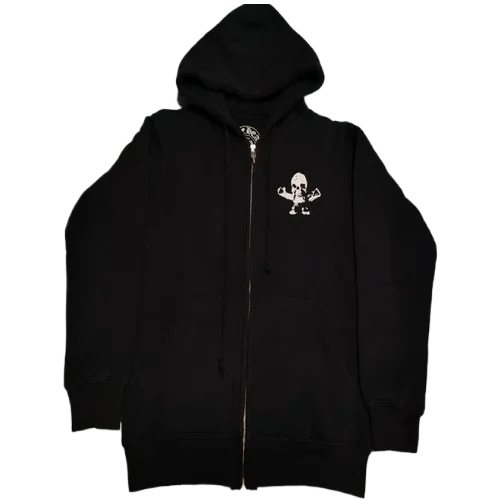 Chrome Hearts Foti Skeleton Circle Logo Zip Up Hoodie view 2