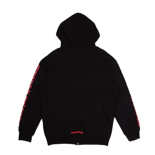 Chrome Heart Red Dagger Logo Zip Up Hoodie view 2