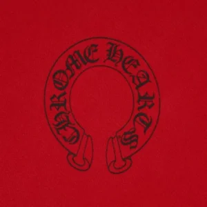 Chrome Hearts Horseshoe Logo Red Hoodie view 3