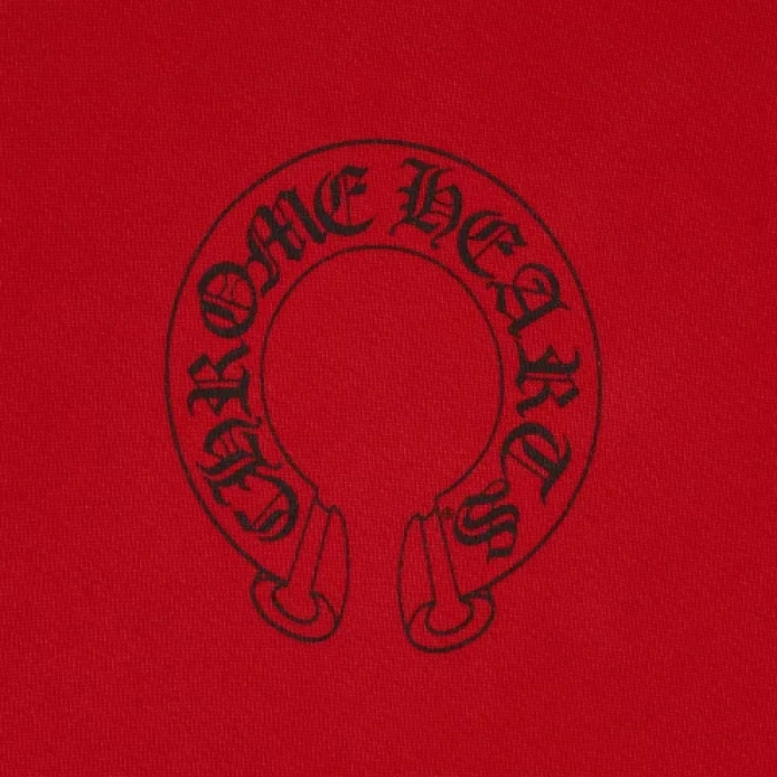 Chrome Hearts Horseshoe Logo Red Hoodie view 3